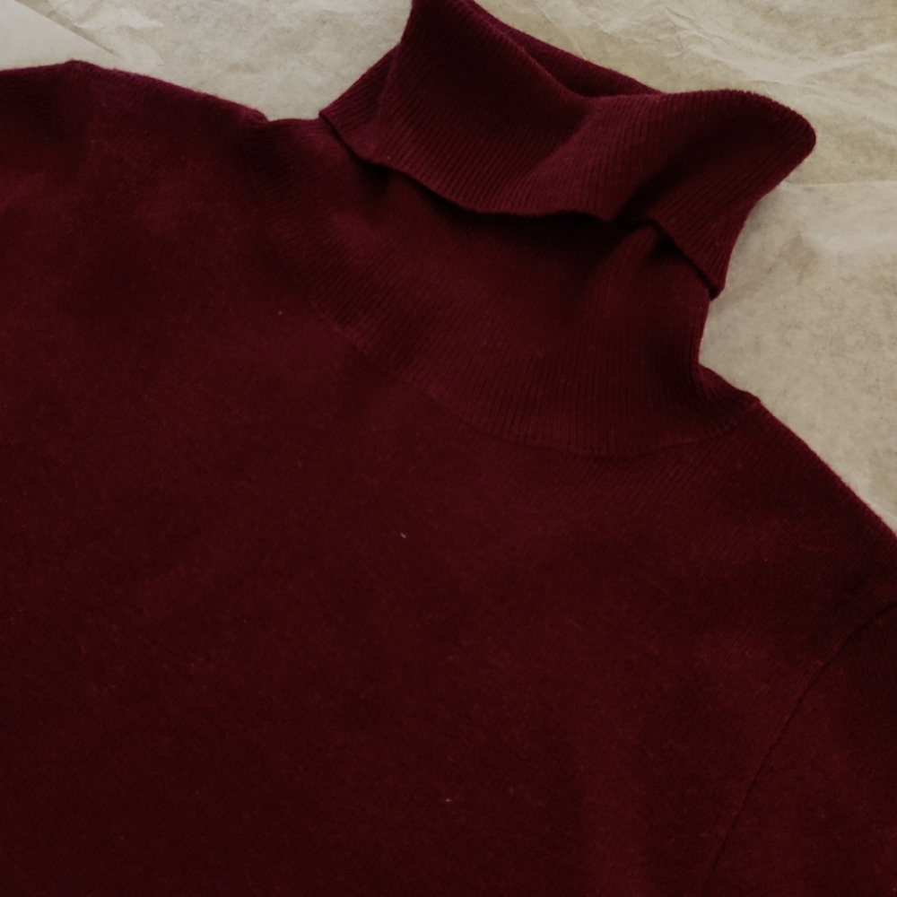 Burgundy Turtleneck Sweater